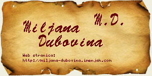 Miljana Dubovina vizit kartica